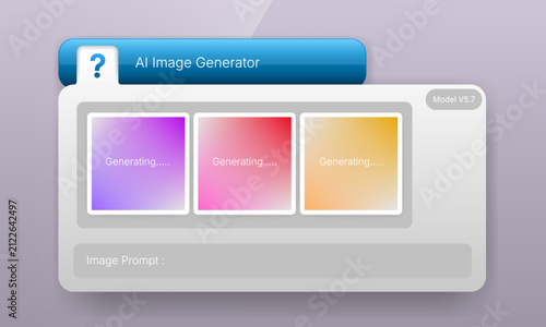 AI image generator widget user interface design template