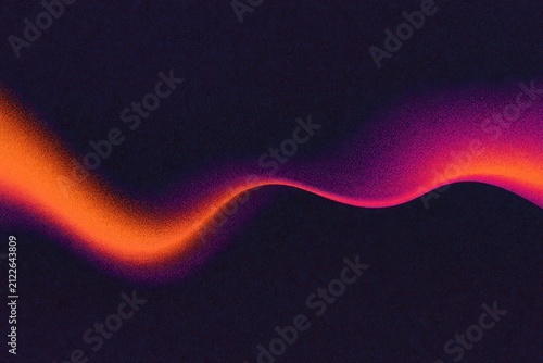 Abstract wavy gradient background with grainy texture in orange and purple