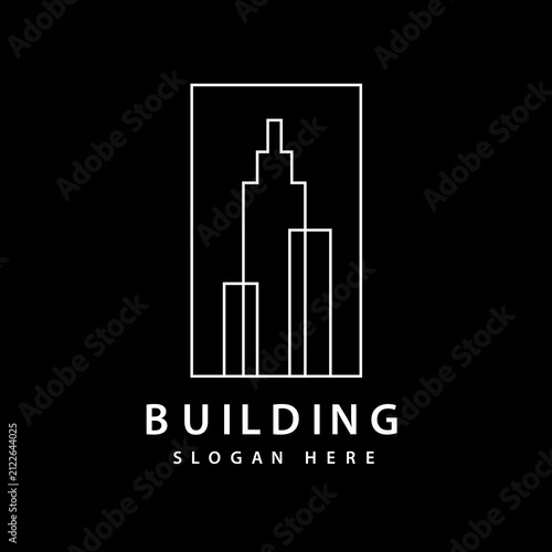 Skyscraper skyline minimalist logo design vector