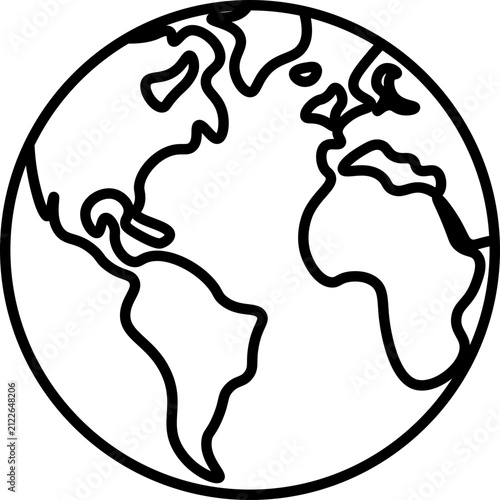 planet earth globe world clipart vector outline