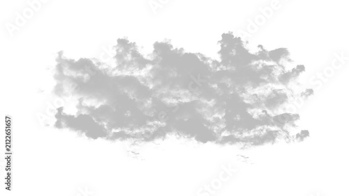 Obraz na plátně A single fluffy white cumulus cloud formation captured in the sky isolated on tr