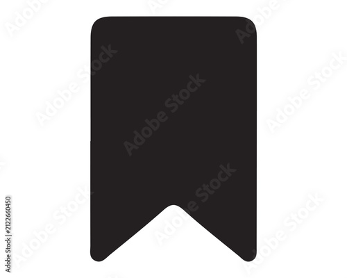 PrintBlack bookmark icon isolated on white. Simple flat ribbon tag for web interface design.