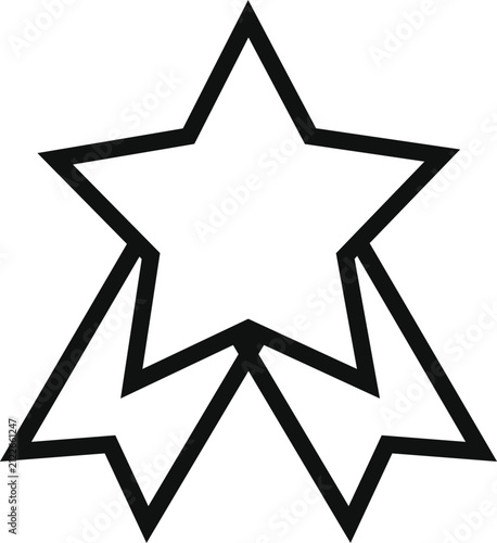 Star Rank Quality Badge Icon. Business Review Feedback Line Art Design.