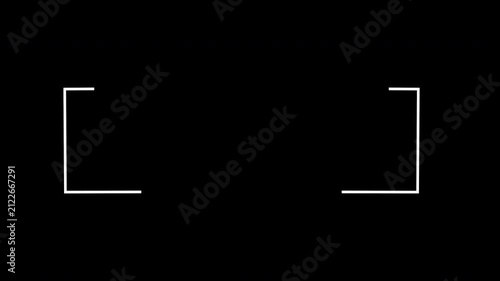 call out text HUDoutline box title and subtitle displayed in white typography, enclosed within white framing brackets against on transparent background, 4k video
