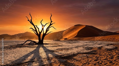 Plakat sunset in the desert
