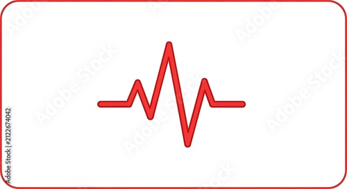 Red heart rate line graph on white background.