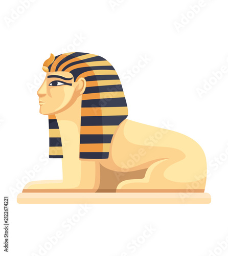 Sphinx, Egyptian mythology, illustration for educational materials and historical projects   dedicated to Ancient Egypt 