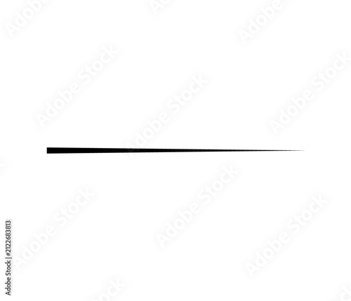 A single thin horizontal black line with a soft gradient fade effect at the end displayed as an isolated object on transparent background isolated on transparent background