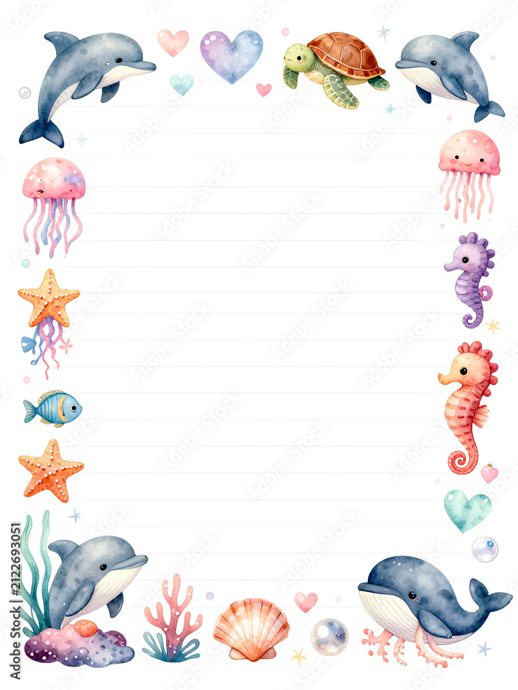Obraz premium frame with dolphins