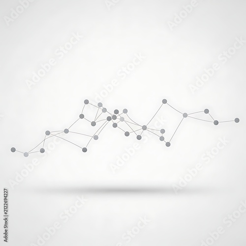 Abstract network visualization with interconnected nodes.