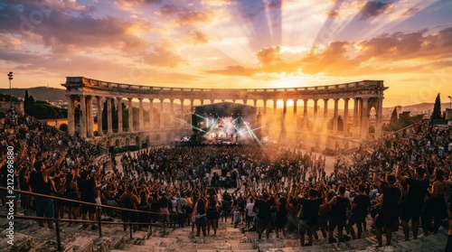 Sunset Music Festival Crowd In Historic Amphitheater