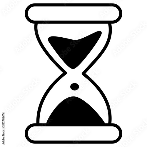 Hourglass line icon, taking time to rest, patience and slow living concept outline vector