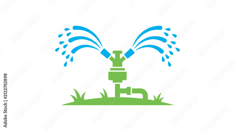 Naklejka premium Garden Sprinkler Watering Lawn Isolated