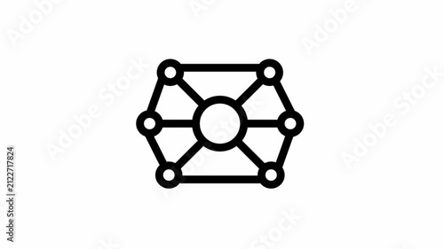 Neuronal network symbol - artificial intelligence icon.