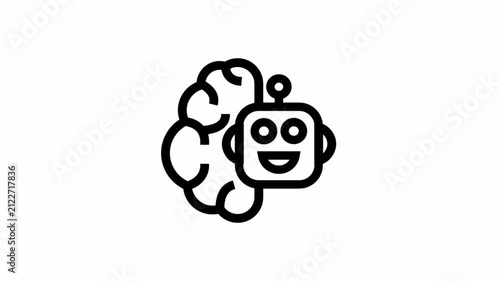 Artificial intelligence brain symbol - artificial intelligence icon.
