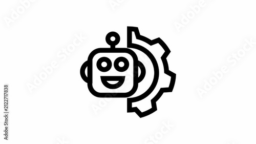 Robot settings symbol - artificial intelligence icon.