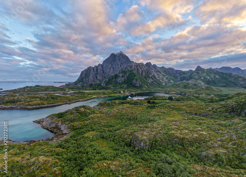 Midnight sky on Lofoten Islands