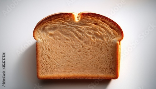 a single thick slice of golden brown bread with an airy open crumb