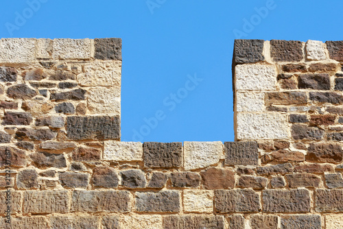 Canvas Print Crenellated Walls of Château de Guédelon Construction