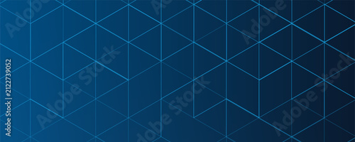 abstract dark blue background, line triangle hexagon structure pattern