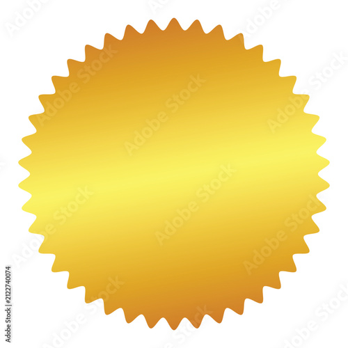 Luxury gold scalloped seal badge - Decorative gold seal badge with an elegant scalloped border, designed for premium product packaging, branding, stickers, certificates, and retail promotions