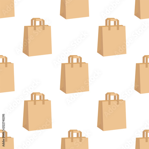 kraft paper shopping bag seamless pattern