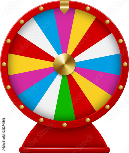 Isolated lucky weel. Spinning casino wheel illustration. 3d fortune wheel 