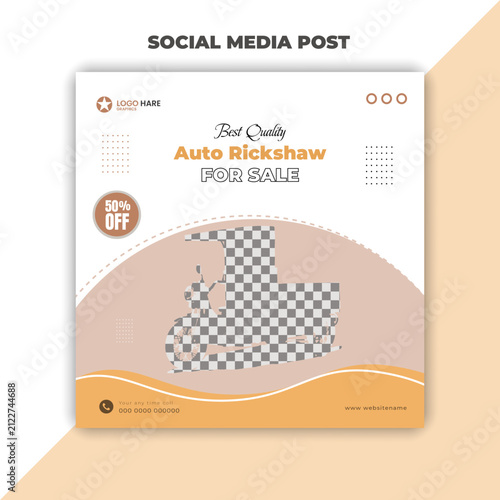 Modern Auto Rickshaw for Sale Social Media Post Template