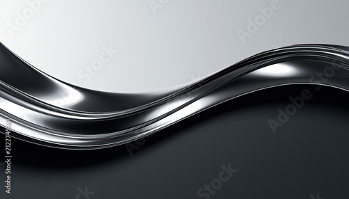 Abstract Metallic Wave Flowing Background Design.