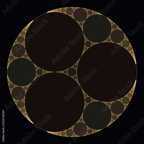 Foto Golden apollonian gasket fractal pattern in circle