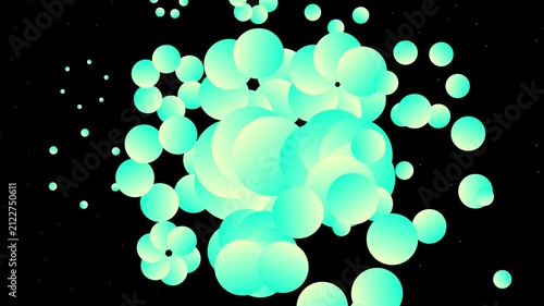 Dynamic Abstract Motion Graphics Featuring Shifting Circular Gradient Shapes on a Deep Black Background