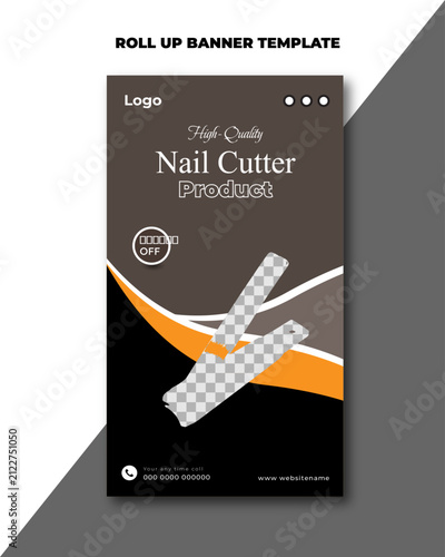 Premium Nail Cutter Roll-Up Banner Template