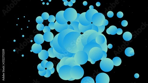 Abstract Motion Graphics Featuring Dynamic Blue Circular Shapes Animated on a Solid Black Background