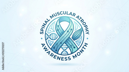 SPINAL MUSCULAR ATROPHY AWARENESS MONTH circular ribbon vector design