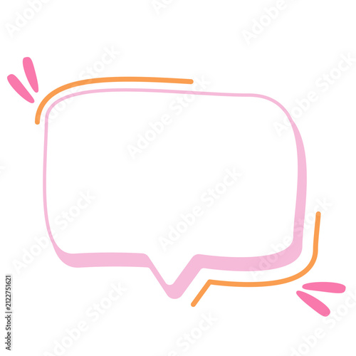 Hand drawn speech bubble 10, vector flat graphic illustration for comic chat and message design