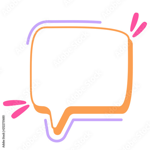 Hand drawn speech bubble 8, vector flat graphic illustration for comic chat and message design