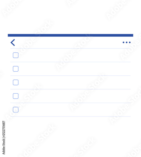 Checklist paper note element 22, vector flat graphic illustration for planner and to do list design