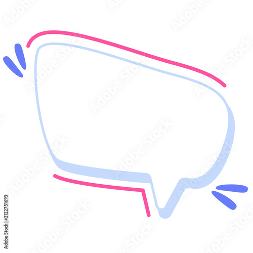 Hand drawn speech bubble 15, vector flat graphic illustration for comic chat and message design