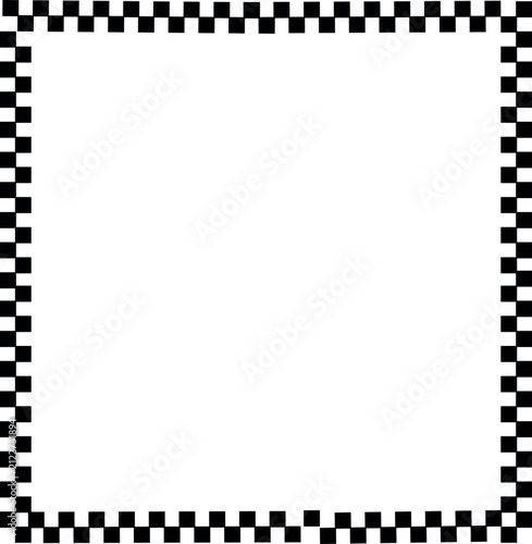 Black checkers frame. Photo frame. Vector illustration. eps 10
