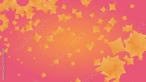 Animated Background Featuring Floating Golden Stars on a Warm Pink Gradient for Video Presentation