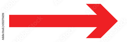 A elegant arrow shape icon pointing to the left side. Bold and clear edge design arrow head in color crimson red. A red arrow icon isolated on white background.