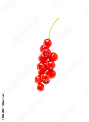 Red berry fruit currants isolated on white.
