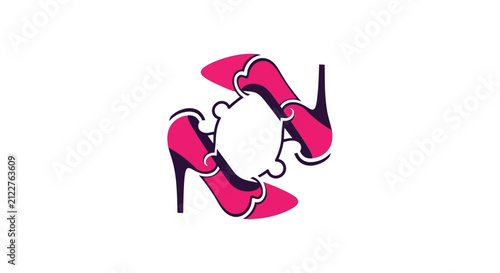 Pink High Heels Forming Circular Pattern