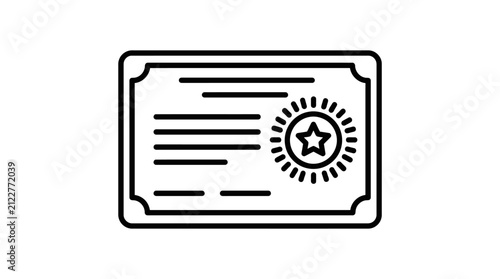 Professional certificate or diploma document icon.