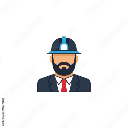 Professional engineer in blue hard hat.