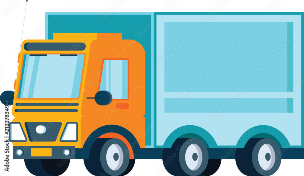 Naklejka premium Truck Transport Vector Illustration