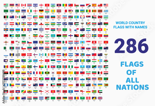 Fotografía World country flags vector icons set
