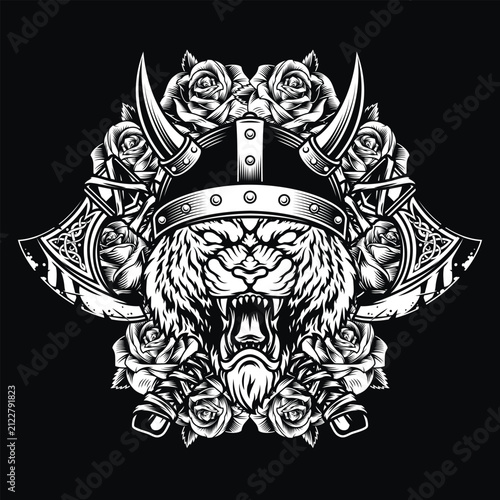 Viking lion head axes