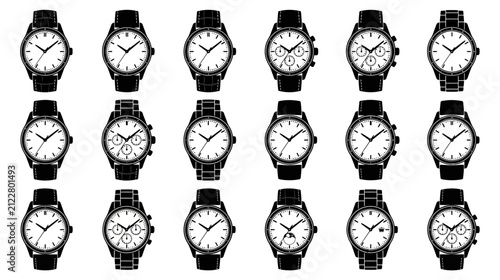 Foto Collection of Vintage Style Wristwatches Isolated