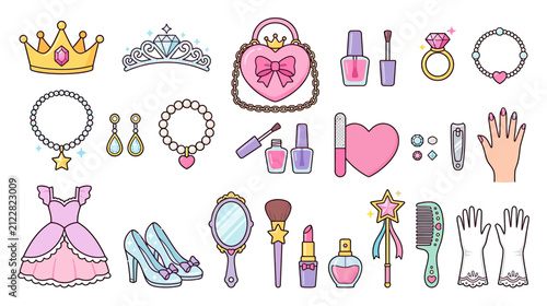 Obraz na płótnie Children's Princess Dress-Up Accessories Collection